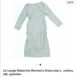 Liz Lange Maternity Women's Dress bodycon grey stretchy cotton, silk, spandex